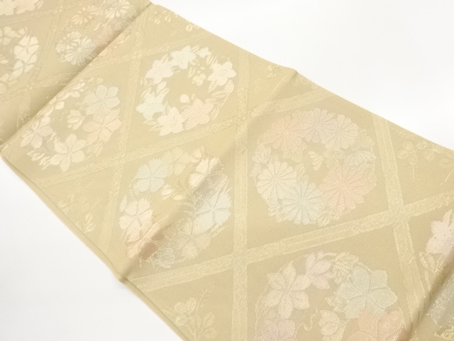 JAPANESE FUKURO OBI FOR SUMMER / WOVEN FLOWER